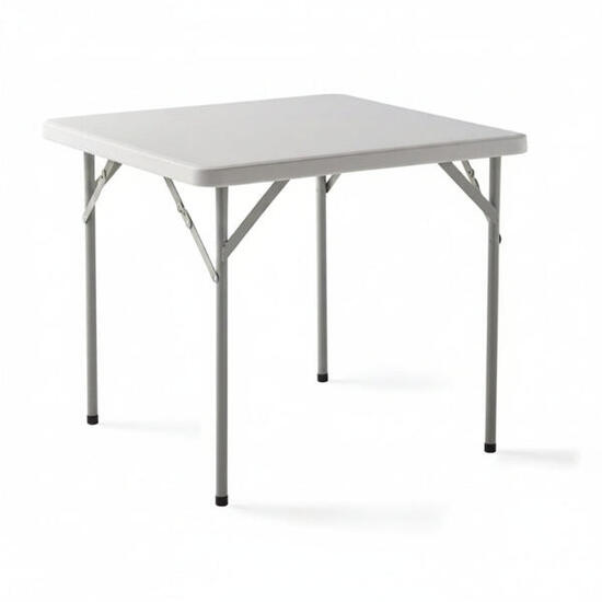 Table pliante portable 84x84x74 cm blanche