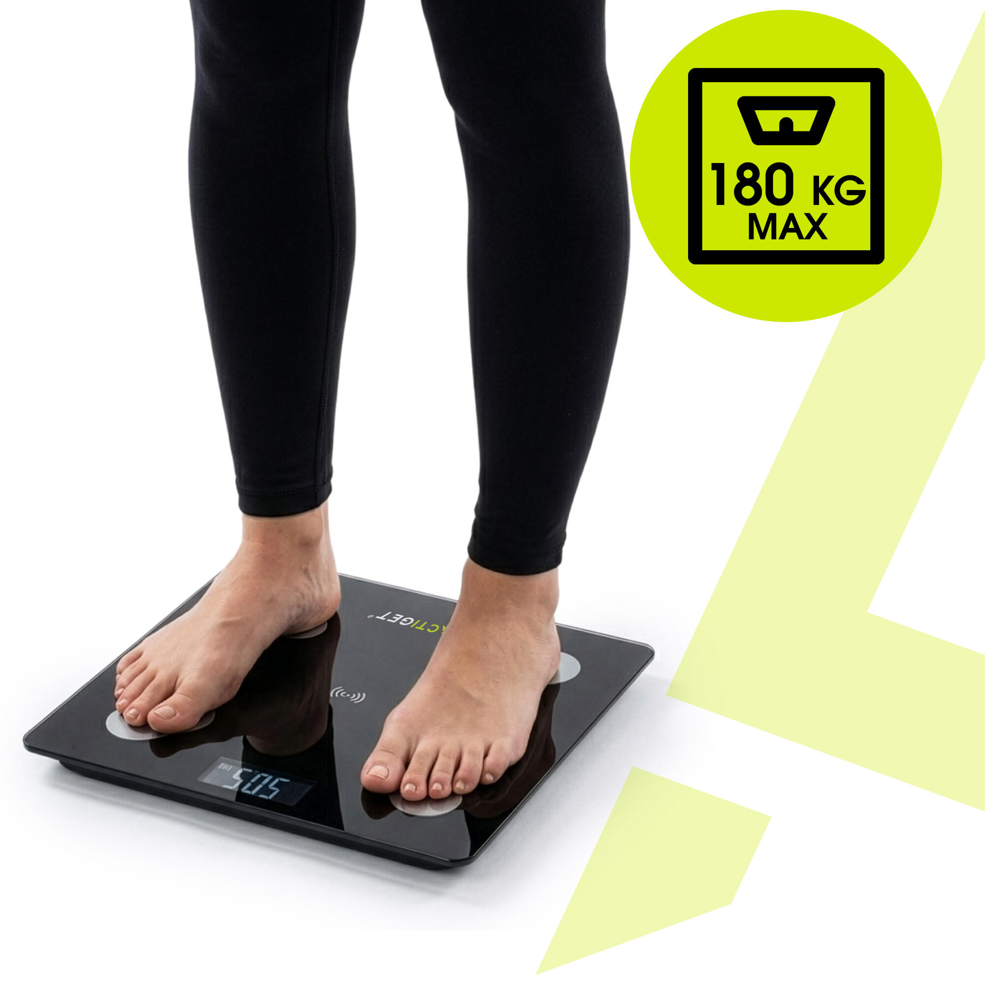 Waga elektroniczna łazienkowa 180 kg domowa ze szkła hartowaneego LCD 6/7
