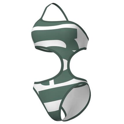 W Arena Logo One Piece Single Shoulder - sage multi/white/sage