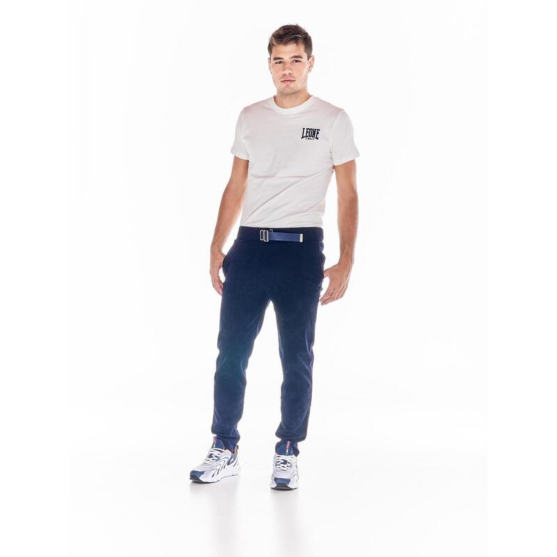 Pantaloni bărbătești din catifea reiată cu curea, Leone 1947 Soft Basic