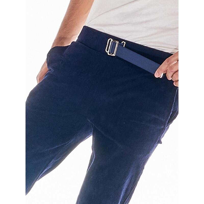 Pantaloni bărbătești din catifea reiată cu curea, Leone 1947 Soft Basic