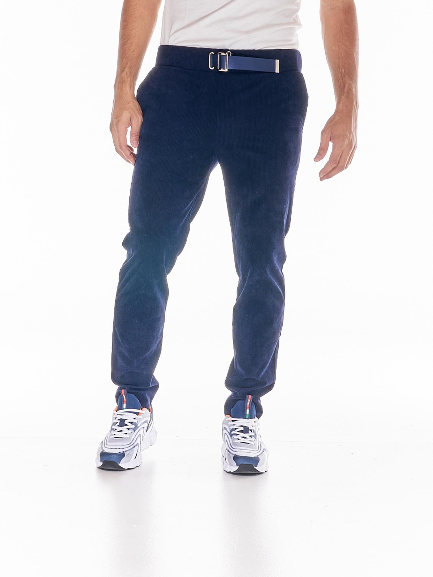 Pantalon en velours côtelé pour homme avec ceinture, Leone 1947 Soft Basic 1/5