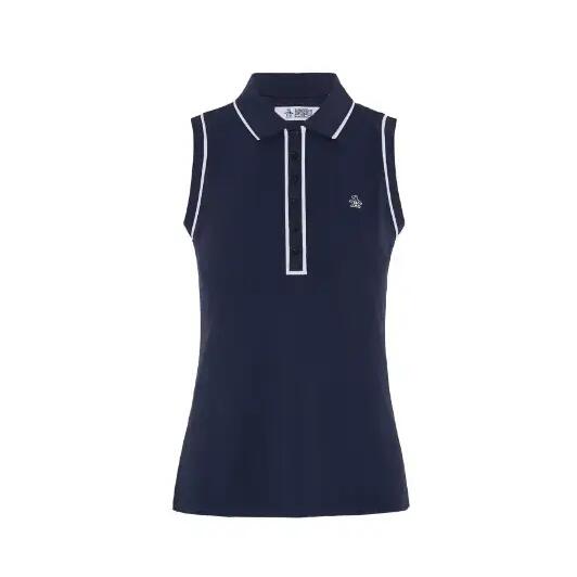 Original Penguin Sleeveless Performance Women's Golf Polo Shirt, Navy Blue