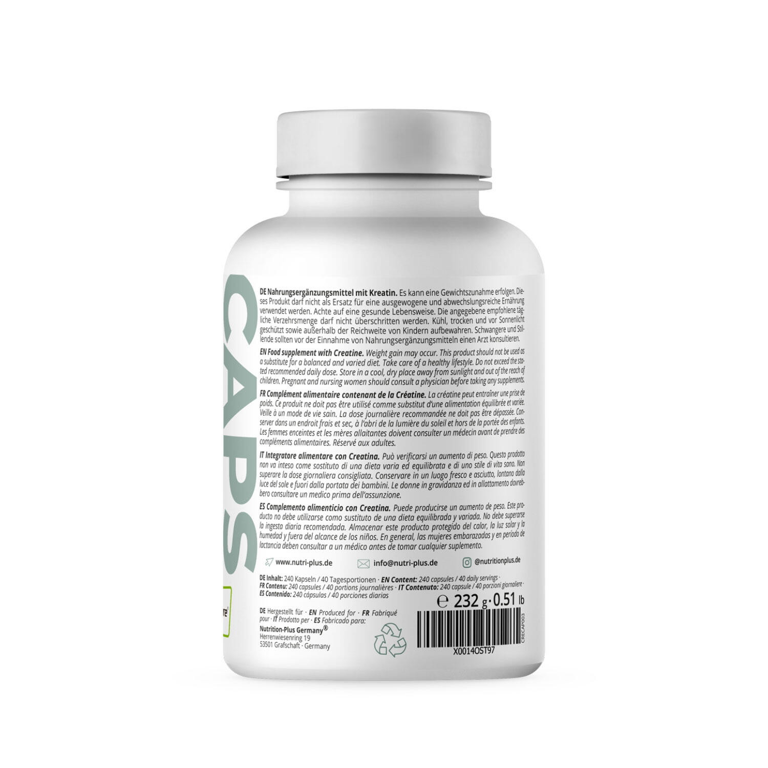 Creatin-Monohydrat (Creapure®) 240 Kapseln 2/7