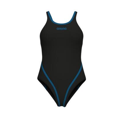 ARENA W Arena Solid Swimsuit Tech Back - black/blue cosmo