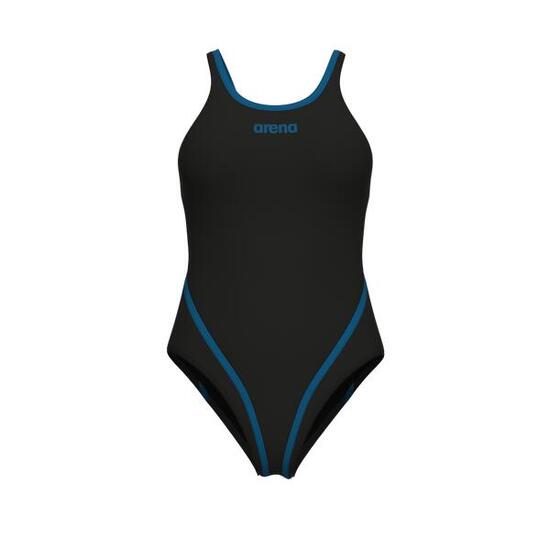 ARENA W Arena Solid Swimsuit Tech Back - black/blue cosmo