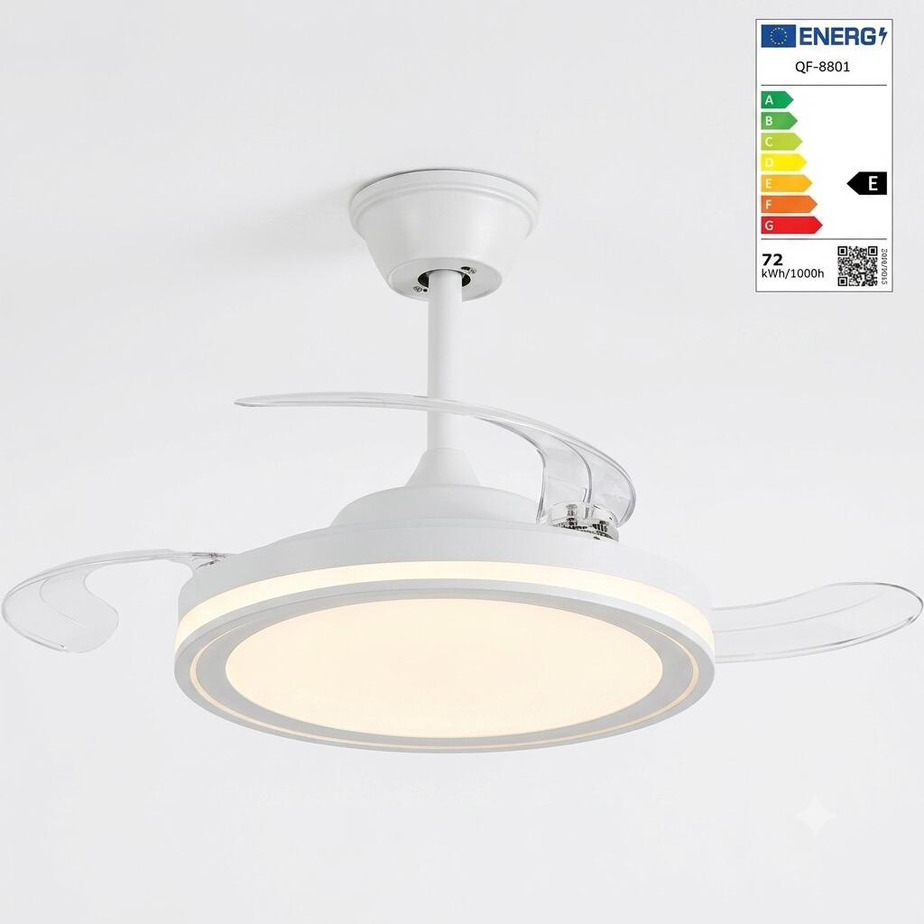 Ventilador de Pared 6 Velocidades Luces LED Regulable Blanco 5/5