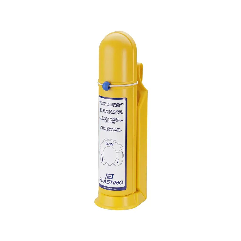 Inflatable horseshoe lifebuoy. Yellow. Without light