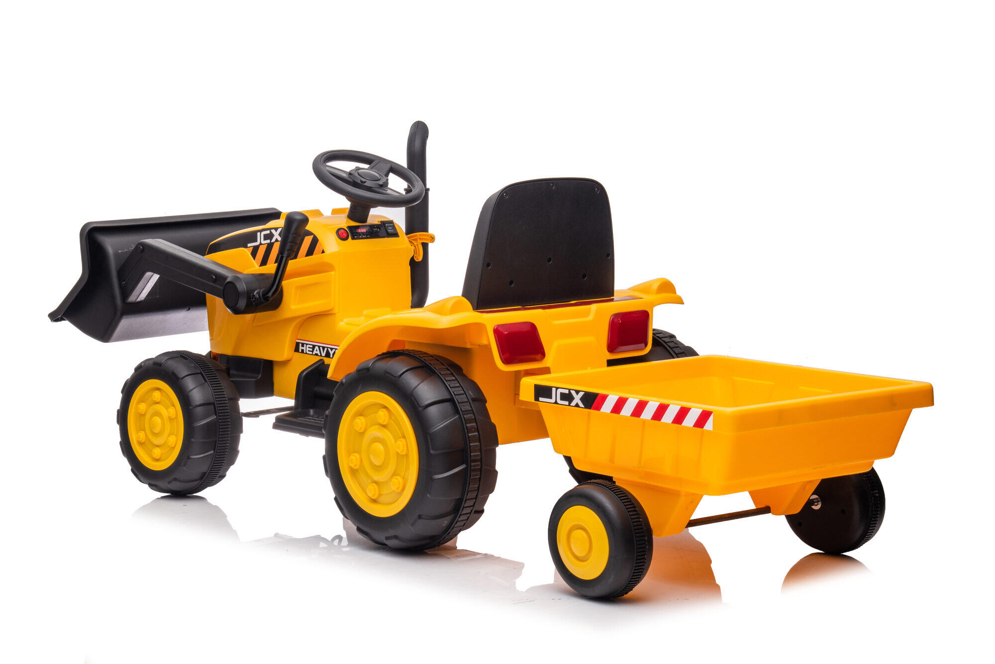 Camión de obra amarillo con volquete delantero y trasero 3–8 años 2/7