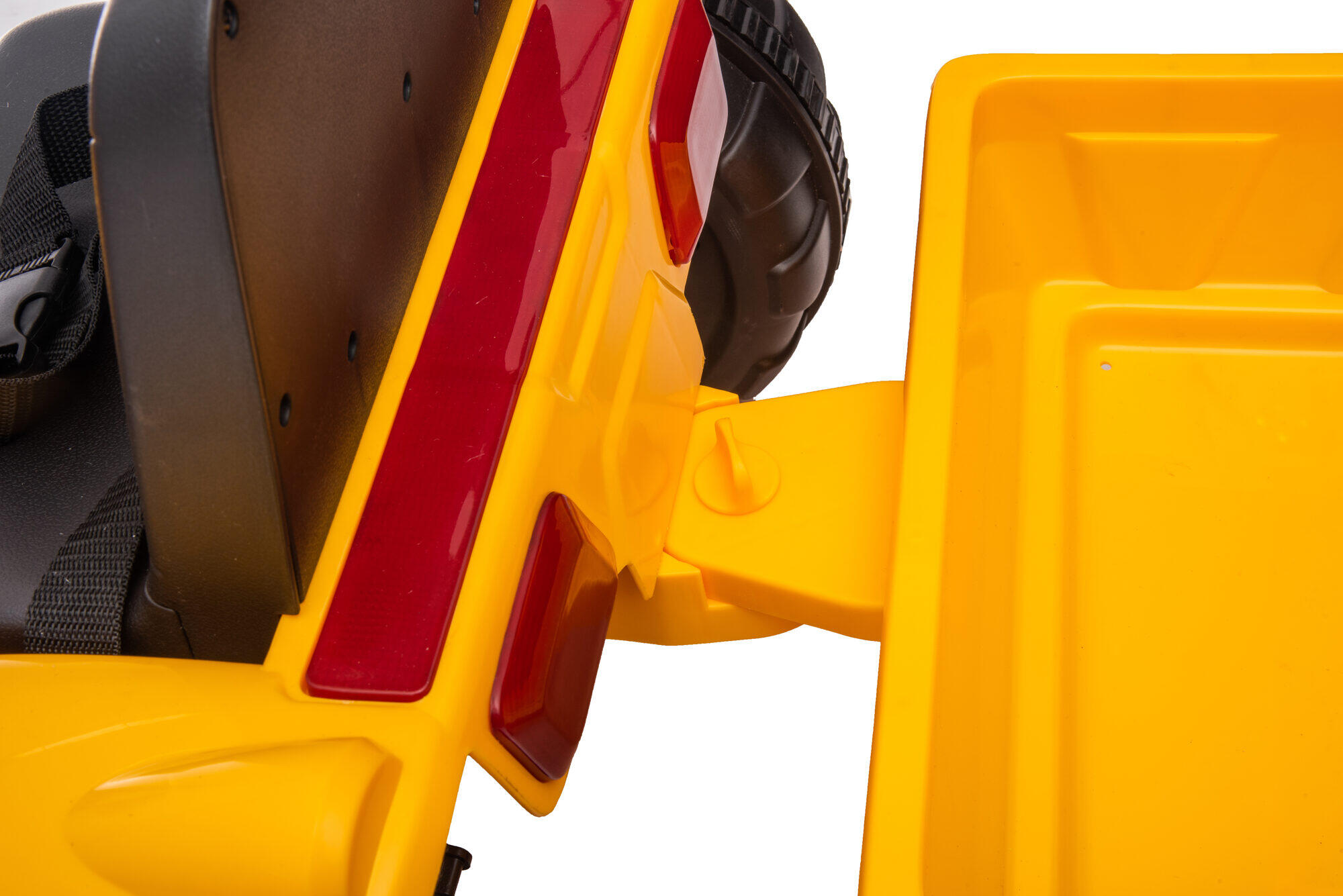 Camión de obra amarillo con volquete delantero y trasero 3–8 años 7/7