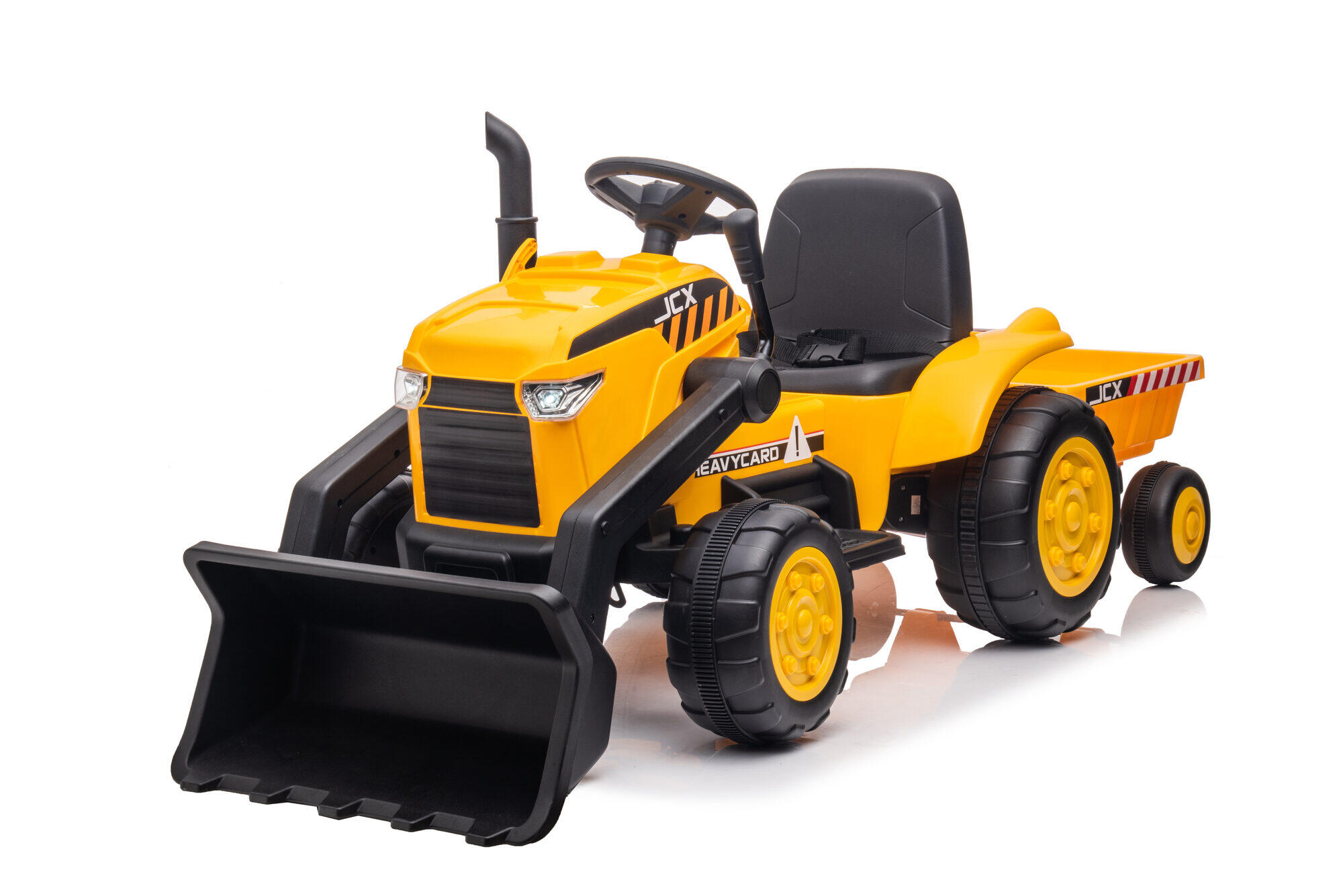 Camión de obra amarillo con volquete delantero y trasero 3–8 años 4/7