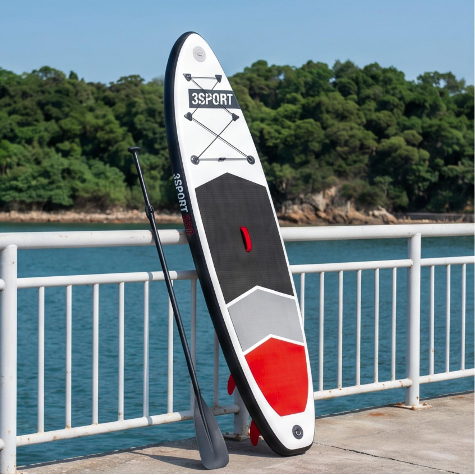 Deska Sup Stand Up Paddle Board 3Sport 320 Cm Czerwono-Biała 7/7