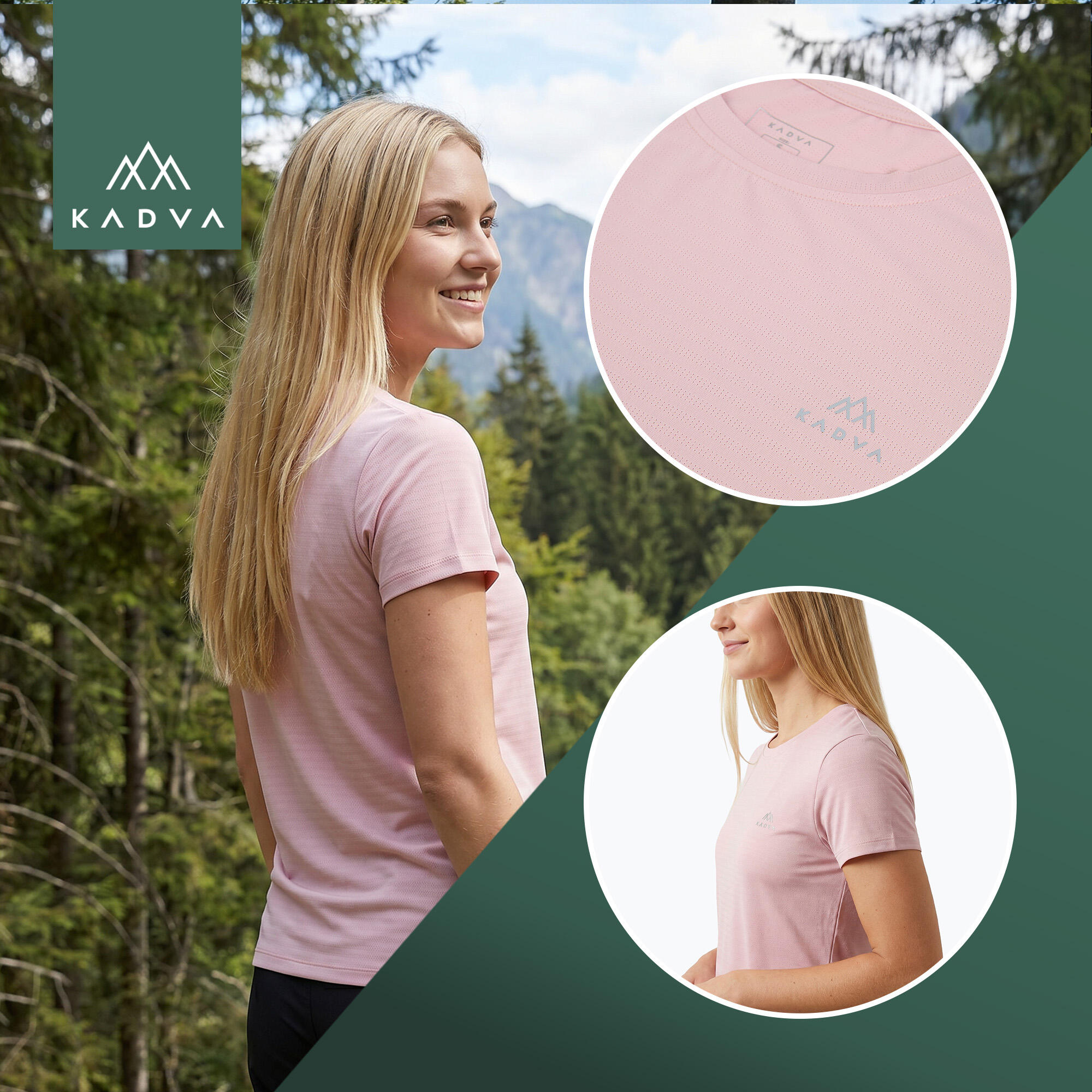 Damen-Trekking-T-Shirt KADVA TrailCore 4/7