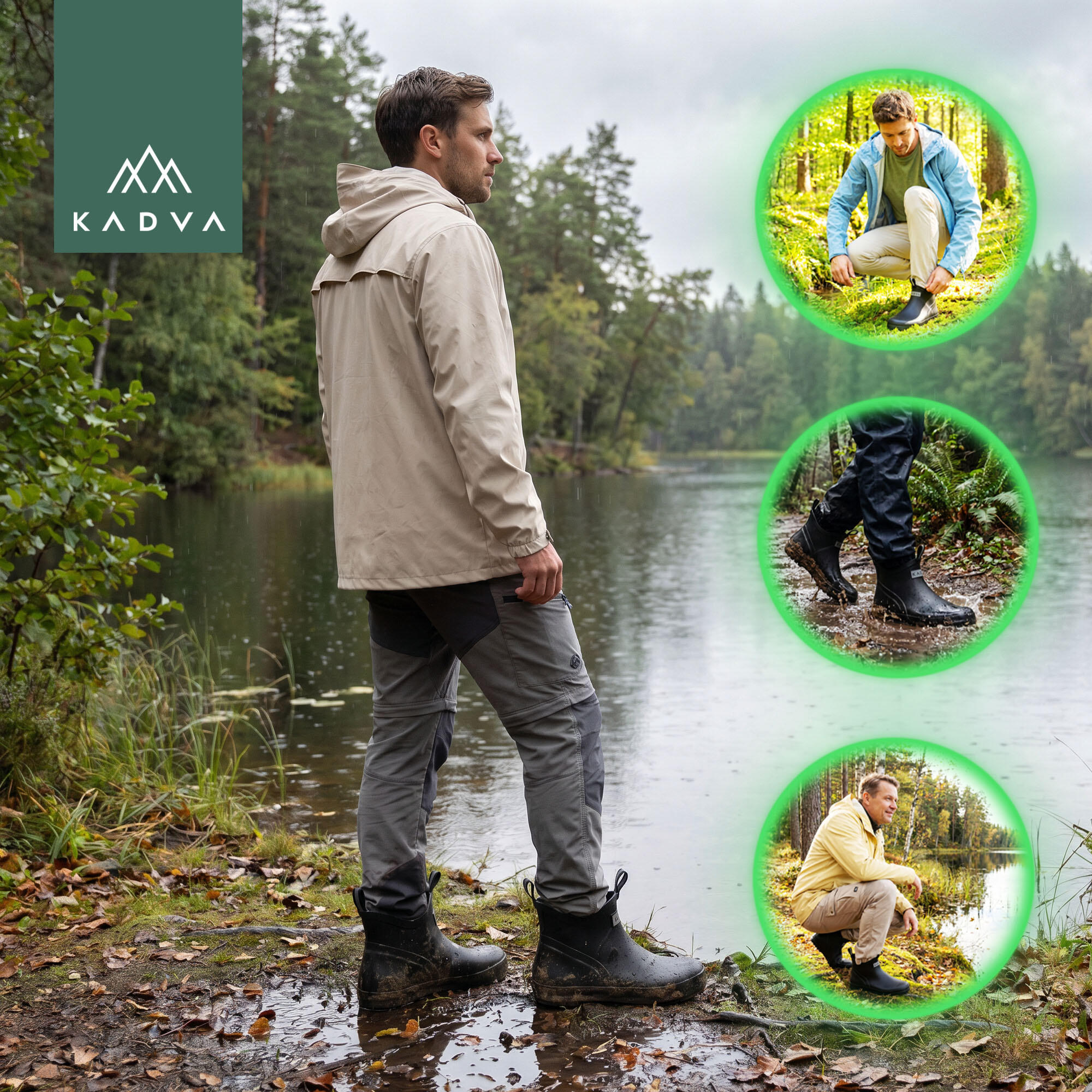 Bottes en caoutchouc pour hommes KADVA AquaTrek 5/7