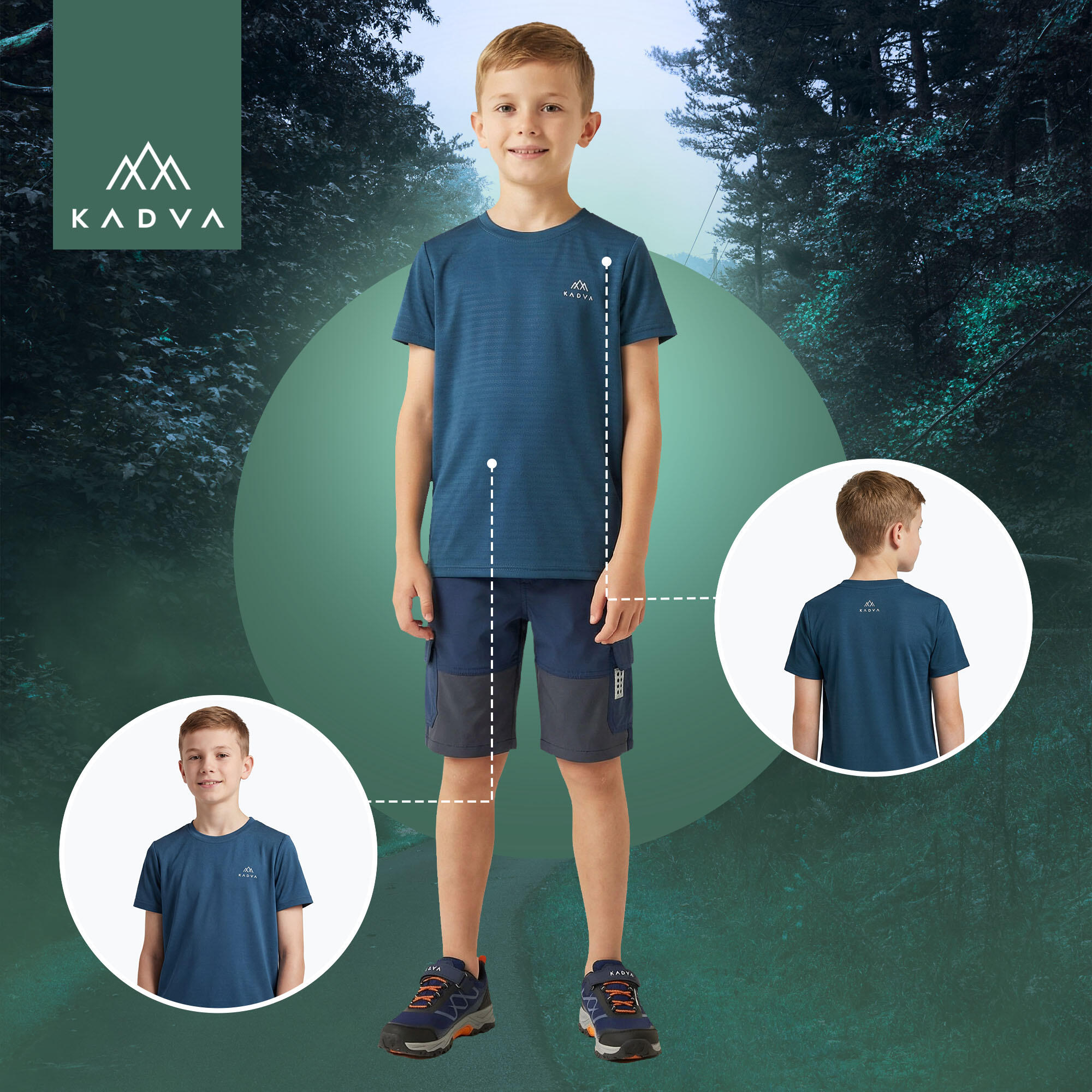 Maglietta da trekking per bambini KADVA TrailCore 3/7