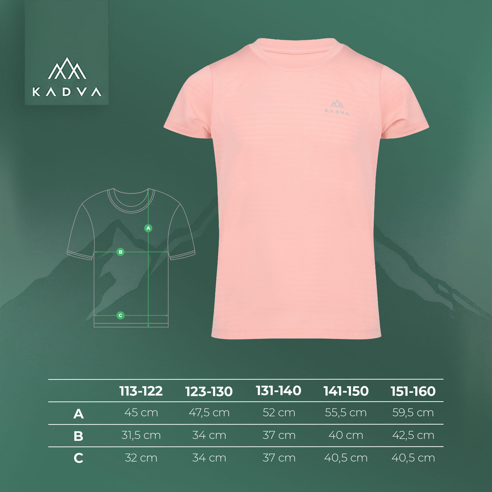Camiseta infantil de trekking KADVA TrailCore 2/6