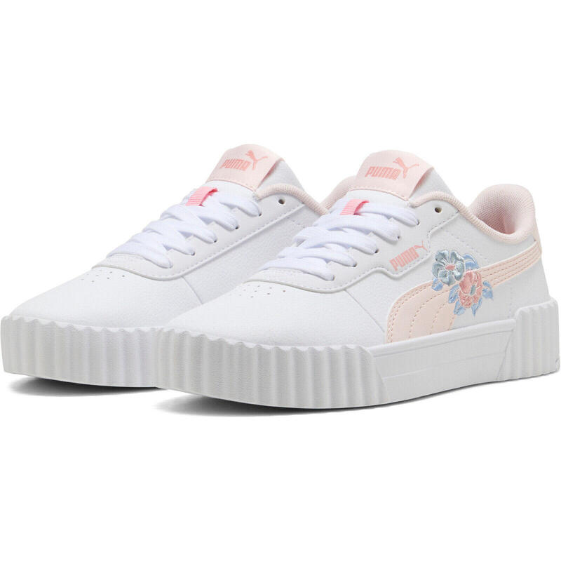 Pantofi sport femei Puma Carina 3.0 Floral Jr, Alb