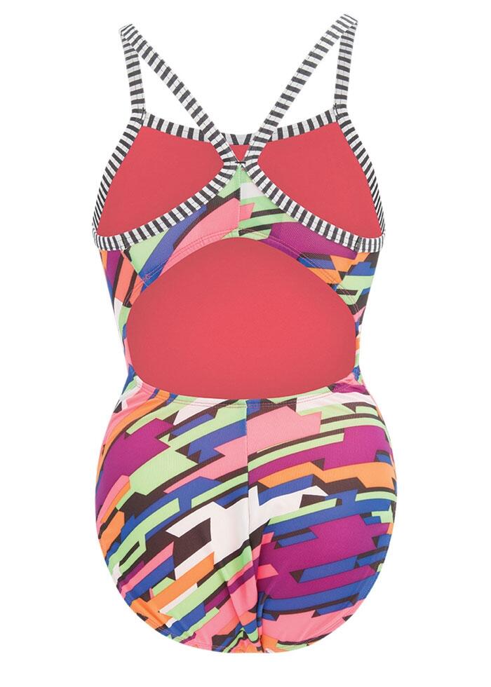 Fato de banho Dolfin Girls Speedy V-2 Back rosa tamanho UK24 2/3