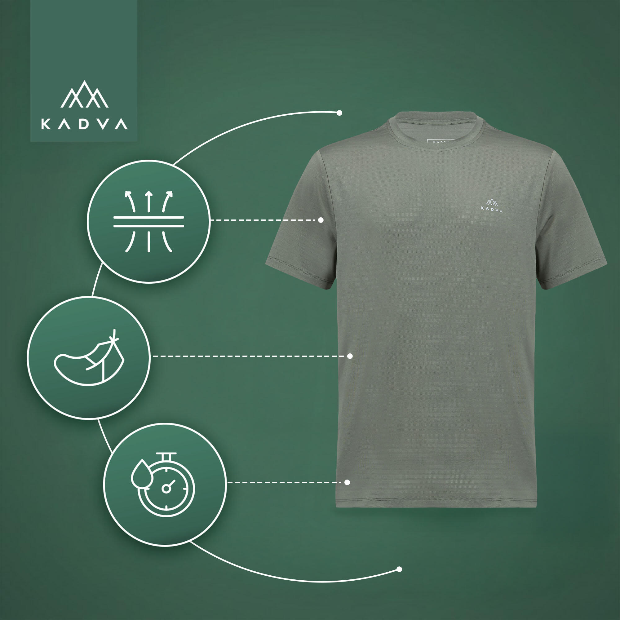 Heren trekking T-shirt KADVA TrailCore 6/7