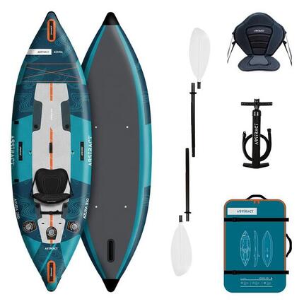 Kayak gonflable de Randonnée compact et léger 1 place - Azura 320