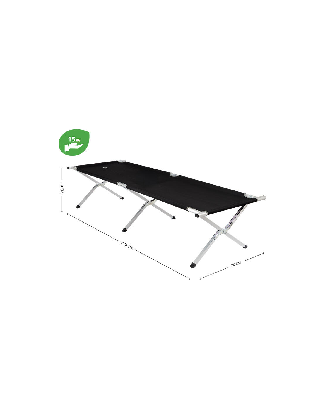 Fußhocker Bett - XL - Aluminium - Schwarz 2/7