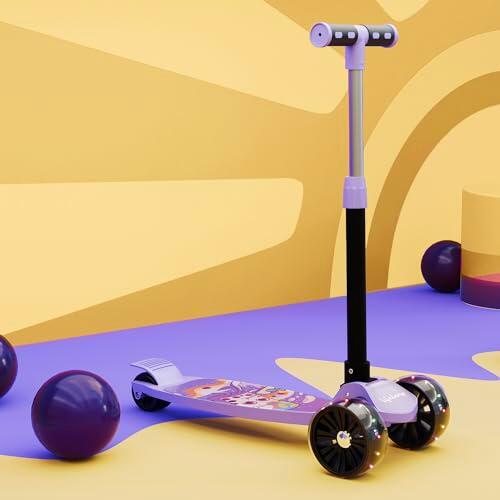 Lifelong LLKS14 Kick Scooter with Adjustable Height & LED Wheels (Max User Weight: 50kg) Kids Scooter (Purple & Black, Pack of 1)-picture-27