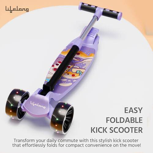 Lifelong LLKS14 Kick Scooter with Adjustable Height & LED Wheels (Max User Weight: 50kg) Kids Scooter (Purple & Black, Pack of 1) -  3