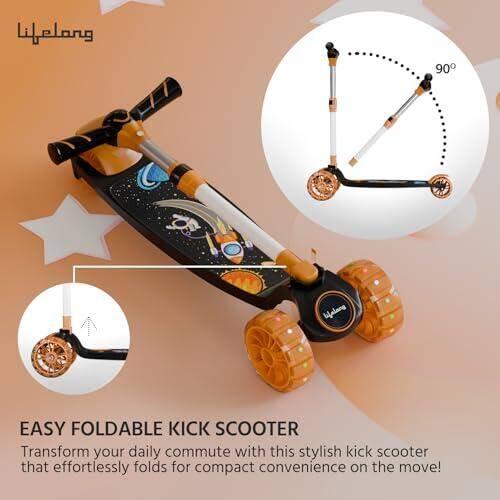 Lifelong Scooter for Kids 3+ Years - Foldable with PVC Wheels & Adjustable Height - Kick Capacity 50kg- Baby Toys for 3+ Year Old boy & Girl - Skate (LLKS19) -  5