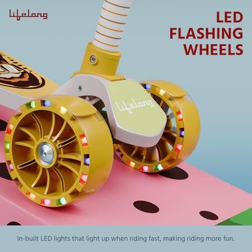 Lifelong Scooter for Kids 3+ Years - Foldable Kids with PVC LED Wheels & Adjustable Height - Kick Capacity 50kg- Baby Toys for 3+ Year Old boy & Girl - Skate (LLKS15) -  2