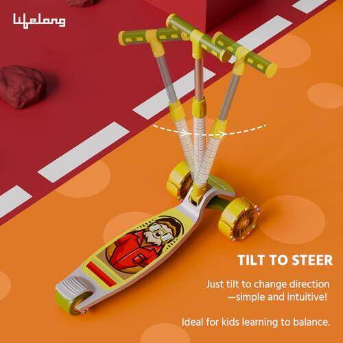 Lifelong Scooter for Kids 3+ Years - Foldable Kids with PVC LED Wheels & Adjustable Height - Kick Capacity 50kg- Baby Toys for 3+ Year Old boy & Girl - Skate (LLKS15) -  5
