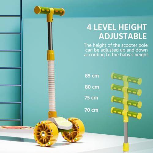 Lifelong Scooter for Kids 3+ Years - Foldable Kids with PVC LED Wheels & Adjustable Height - Kick Capacity 50kg- Baby Toys for 3+ Year Old boy & Girl - Skate (LLKS15) -  4