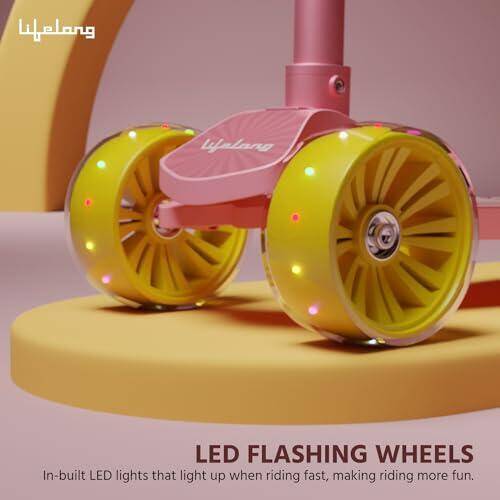 Lifelong Skate Kids 3+ Years - Foldable Kids with LED Wheels & Adjustable Height - Kick Capacity 50kg- Baby Toys for 3+ Year Old boy & Girl - Skate -  2