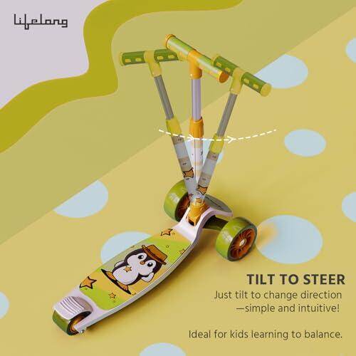 Lifelong Scooter for Kids 3+ Years - Foldable with PVC Wheels & Adjustable Height - Kick Capacity 50kg, Toys for 3+ Year Old boy & Girl - Skate (LLKS16) -  5