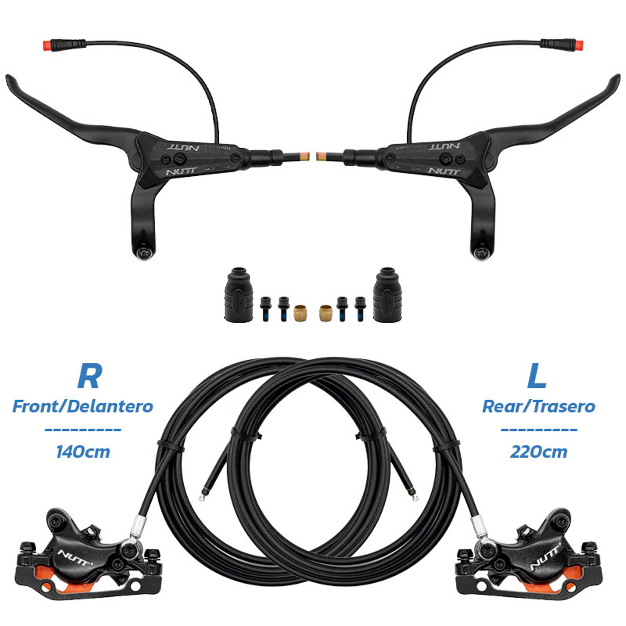 Kit de freno hidráulico negro A5-D Delantero R trasero L [NUTT] 2/5