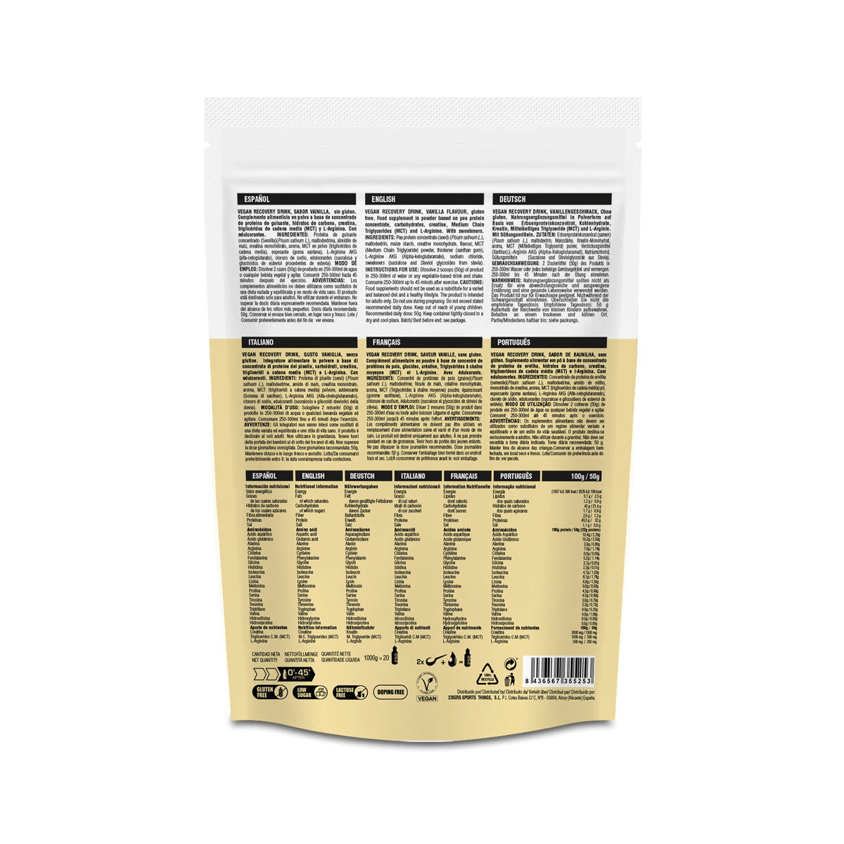 VEGAN RECOVERY DRINK 1Kg CHOCO CARAMEL 6/6