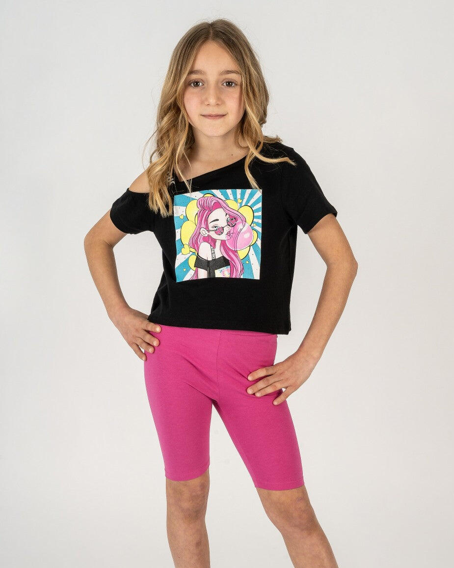 Legging de niña color fucsia 3/5