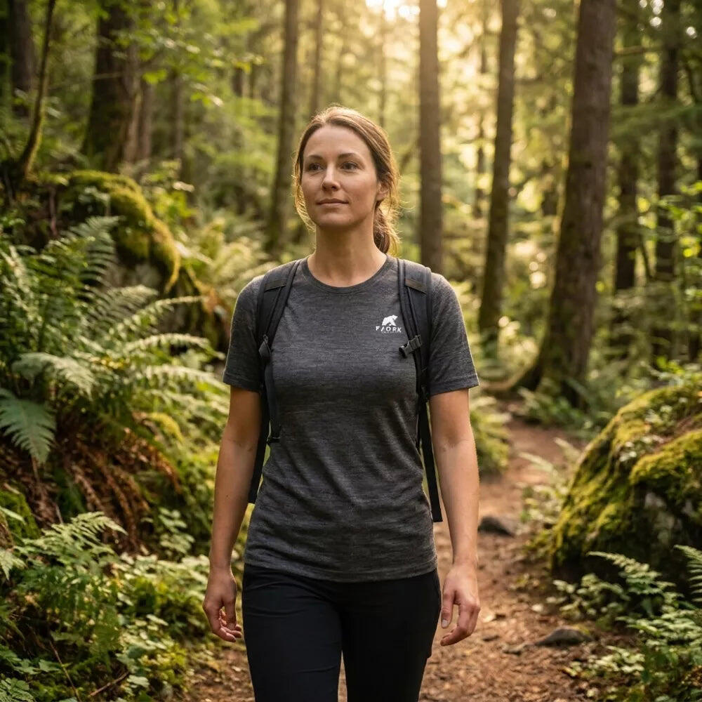T-shirt de trekking en mérinos Femme 5/8