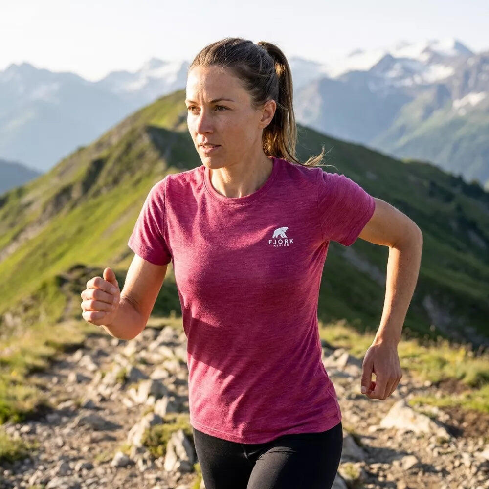 T-shirt de trekking en mérinos Femme 6/8