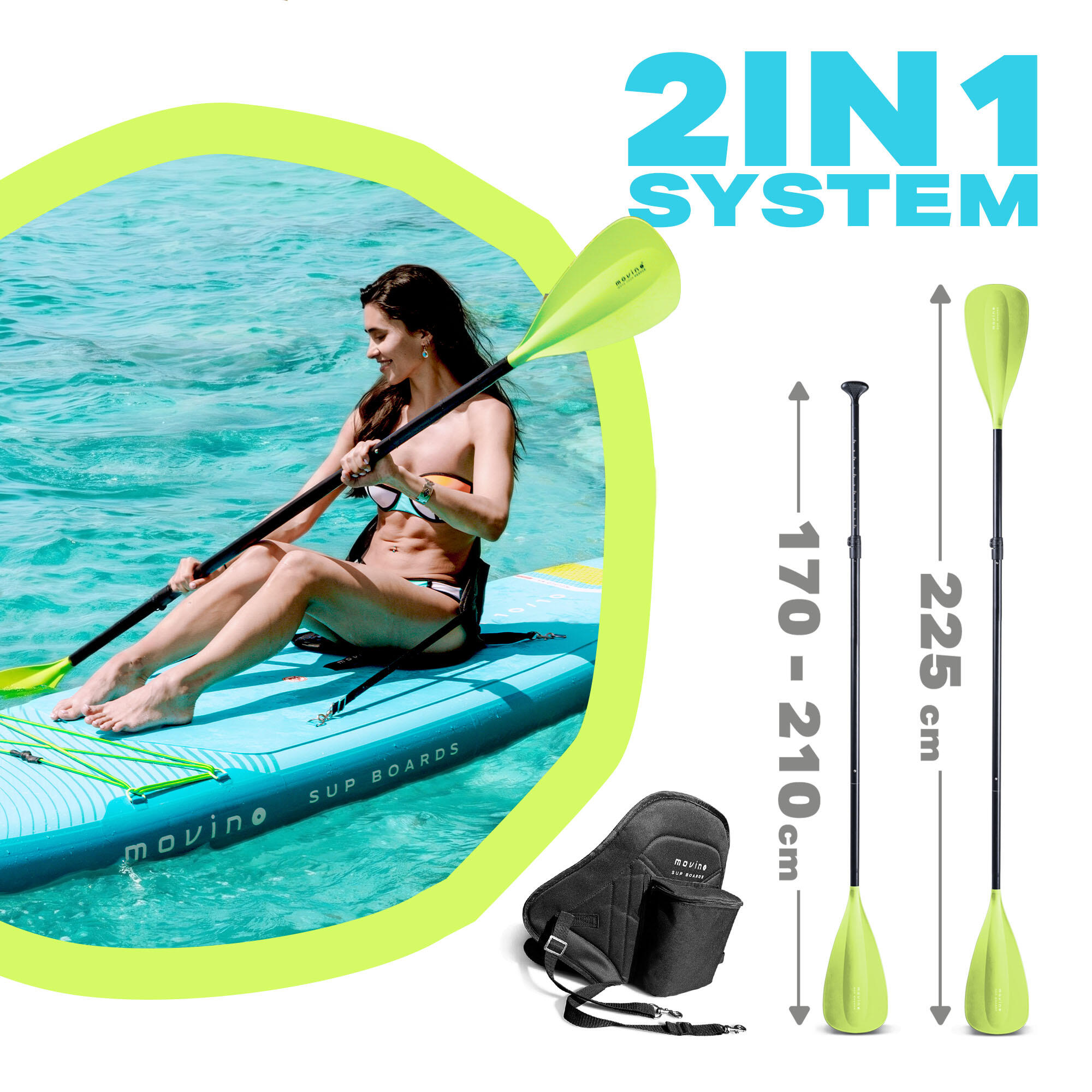 Nafukovací SUP paddleboard Garda TQL (330 cm) svařované hrany pádlo 2v1 6/8