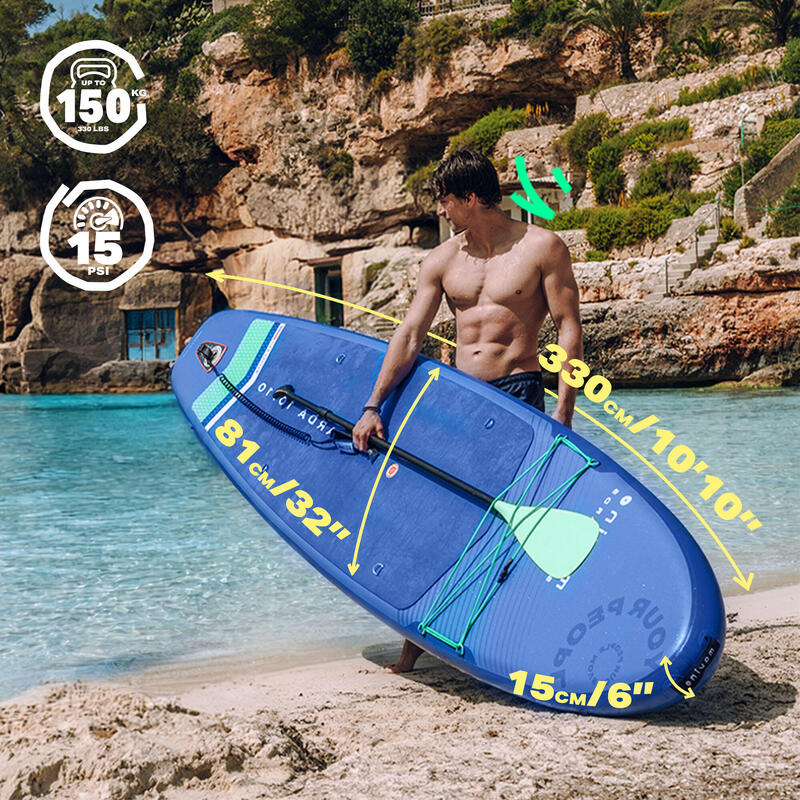 Placă SUP gonflabilă sudată Garda BM 10'10” (330 cm) cu vâslă și scaun 2 în 1