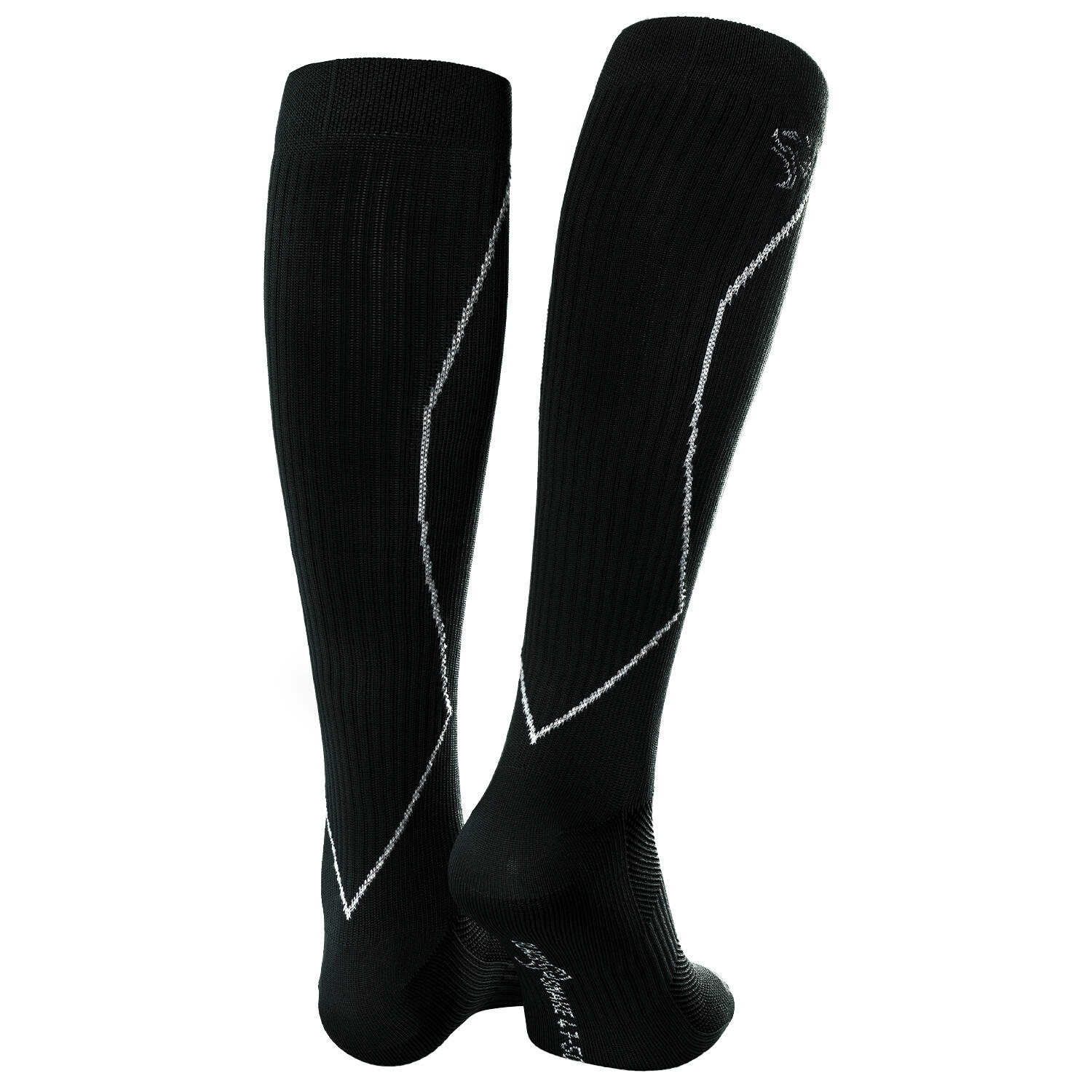 Sport Laufsocken mit Kompression | Kniestrümpfe | Damen und Herren | Schwarz 2/7