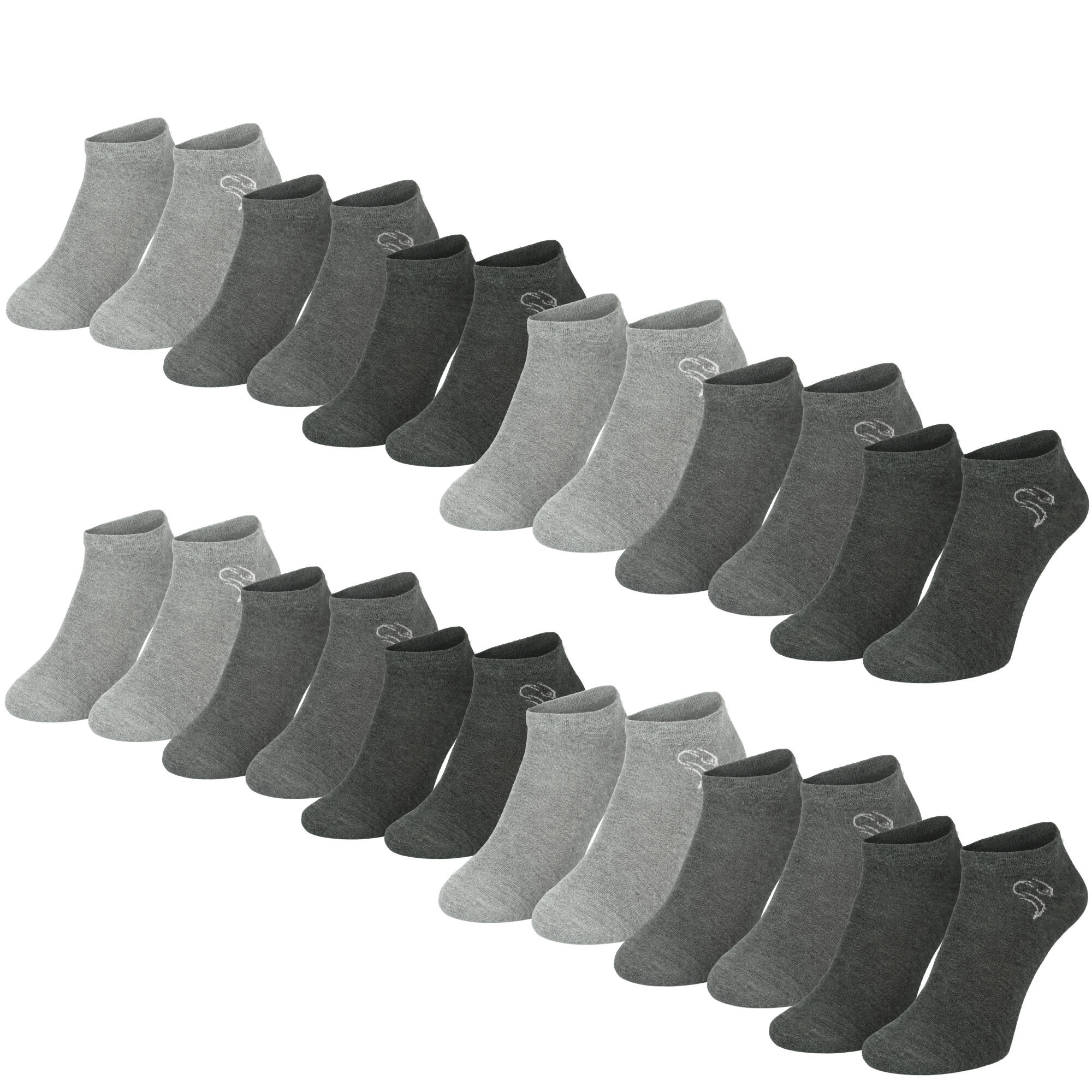 Basic Sneaker Socken | 12 Paar | Damen und Herren | Anthrazit/Grau/Hellgrau 2/7
