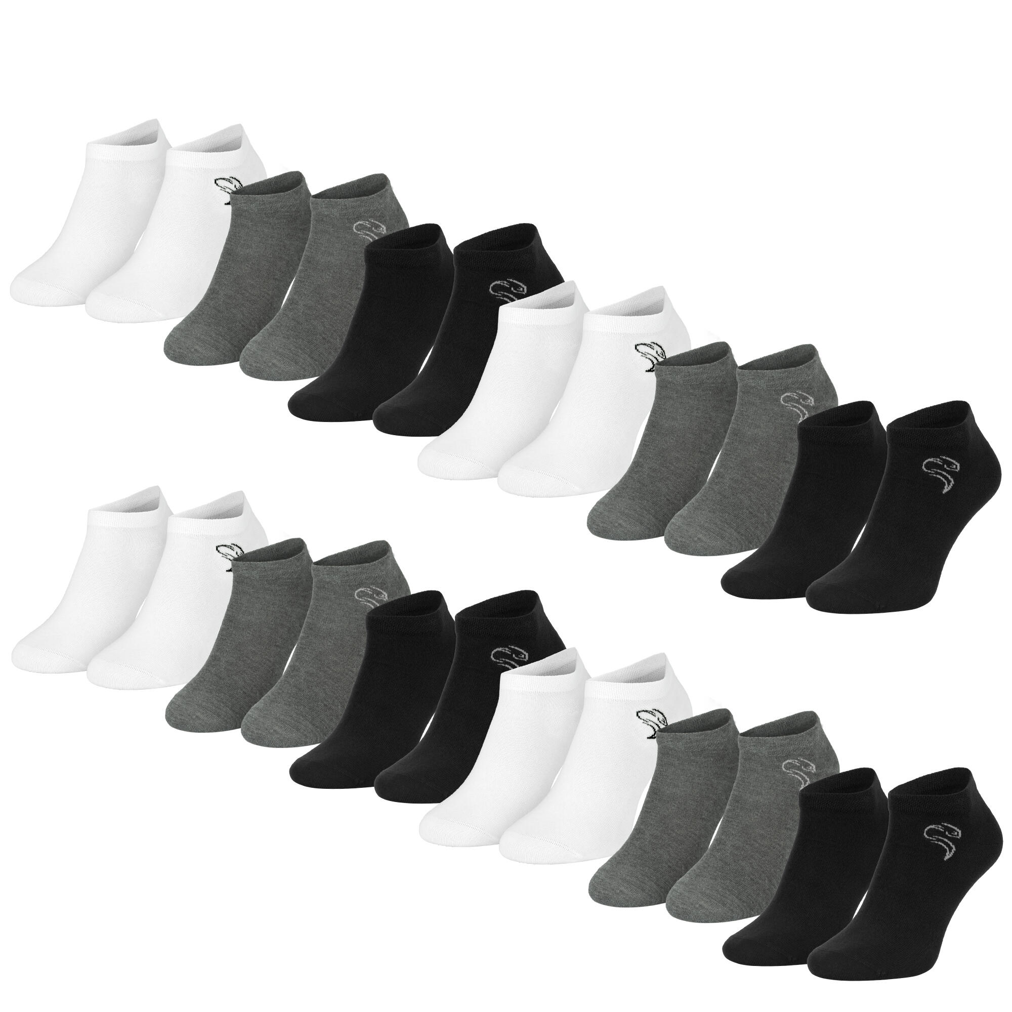 Basic Sneaker Socken | 12 Paar | Damen und Herren | Schwarz/Grau/Weiß 2/7