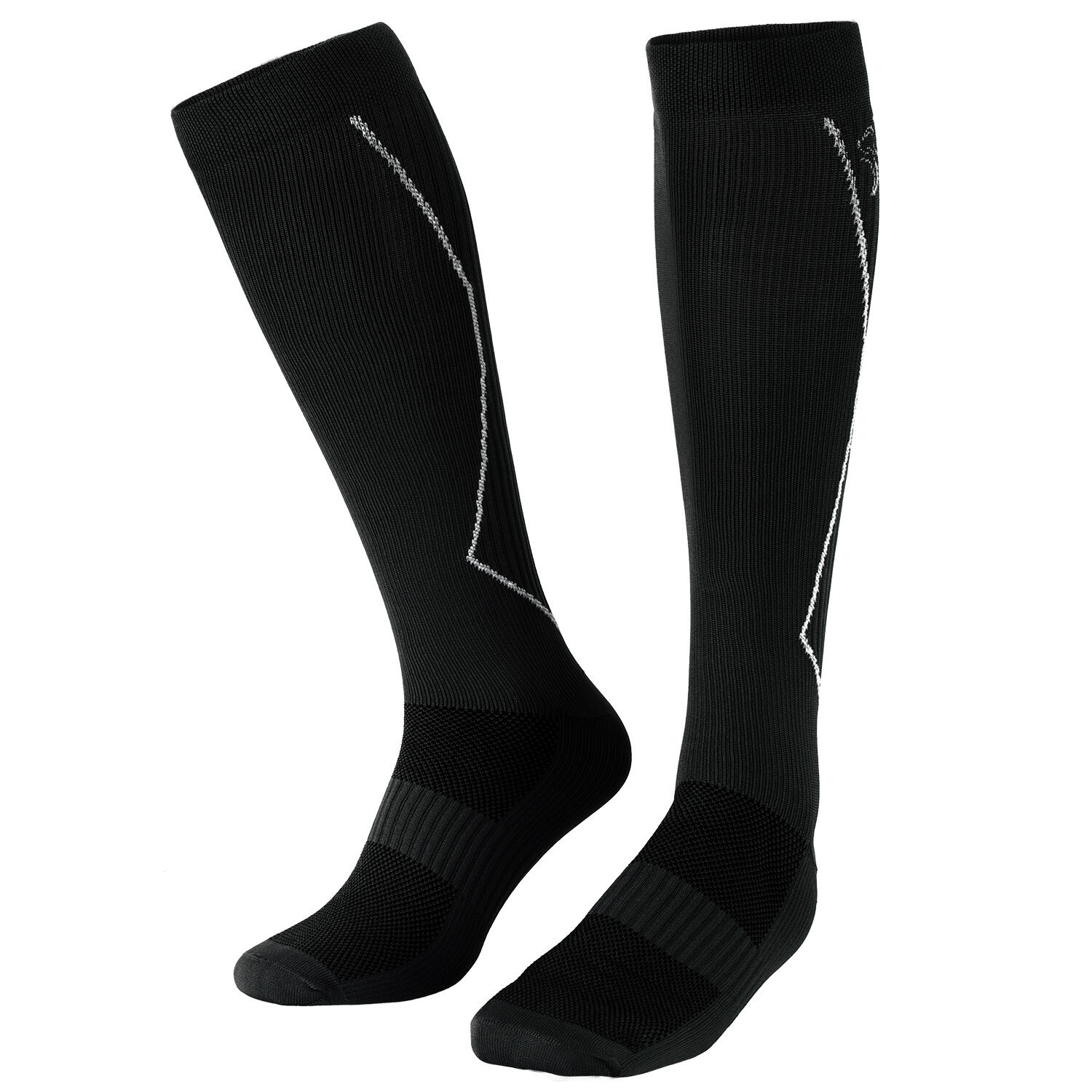 Sport Laufsocken mit Kompression | Kniestrümpfe | Damen und Herren | Schwarz 5/7