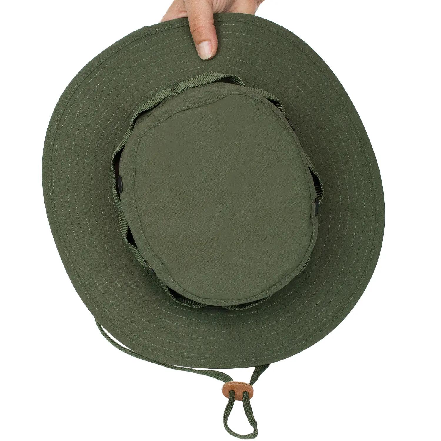 Boonie Hat - wasserdichter Anglerhut mit Belüftung und Kordel XXL Oliv 3/7