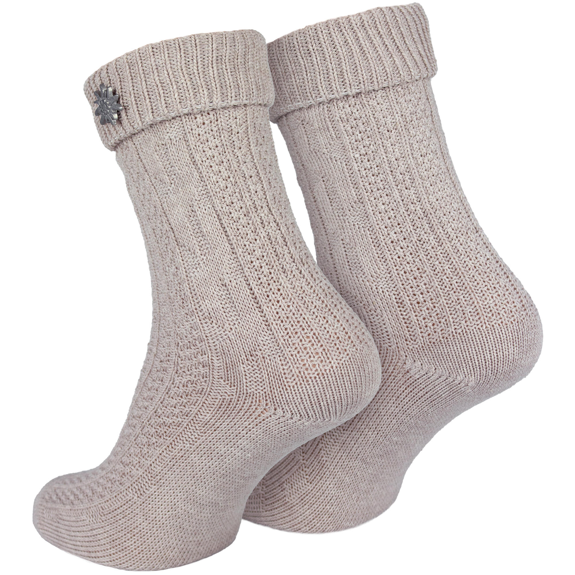 Socken mit Zopfmuster | Trachtenstil | Damen & Herren | Beige 6/6