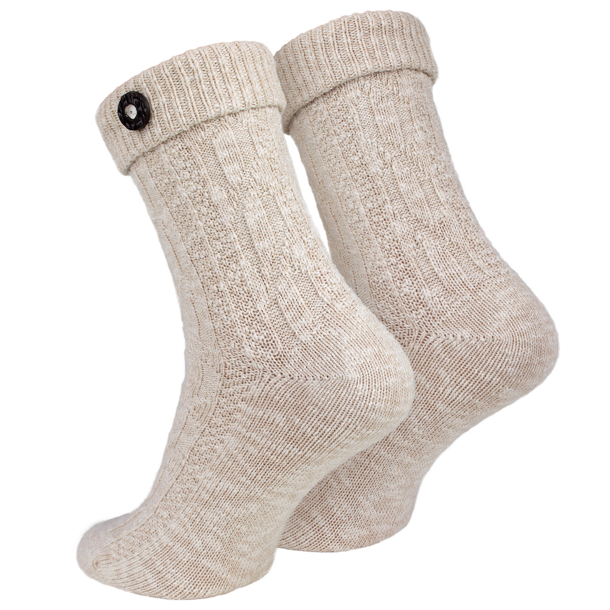 2 Paar Socken | Trachtenstil | Damen & Herren | Naturmelange 5/7