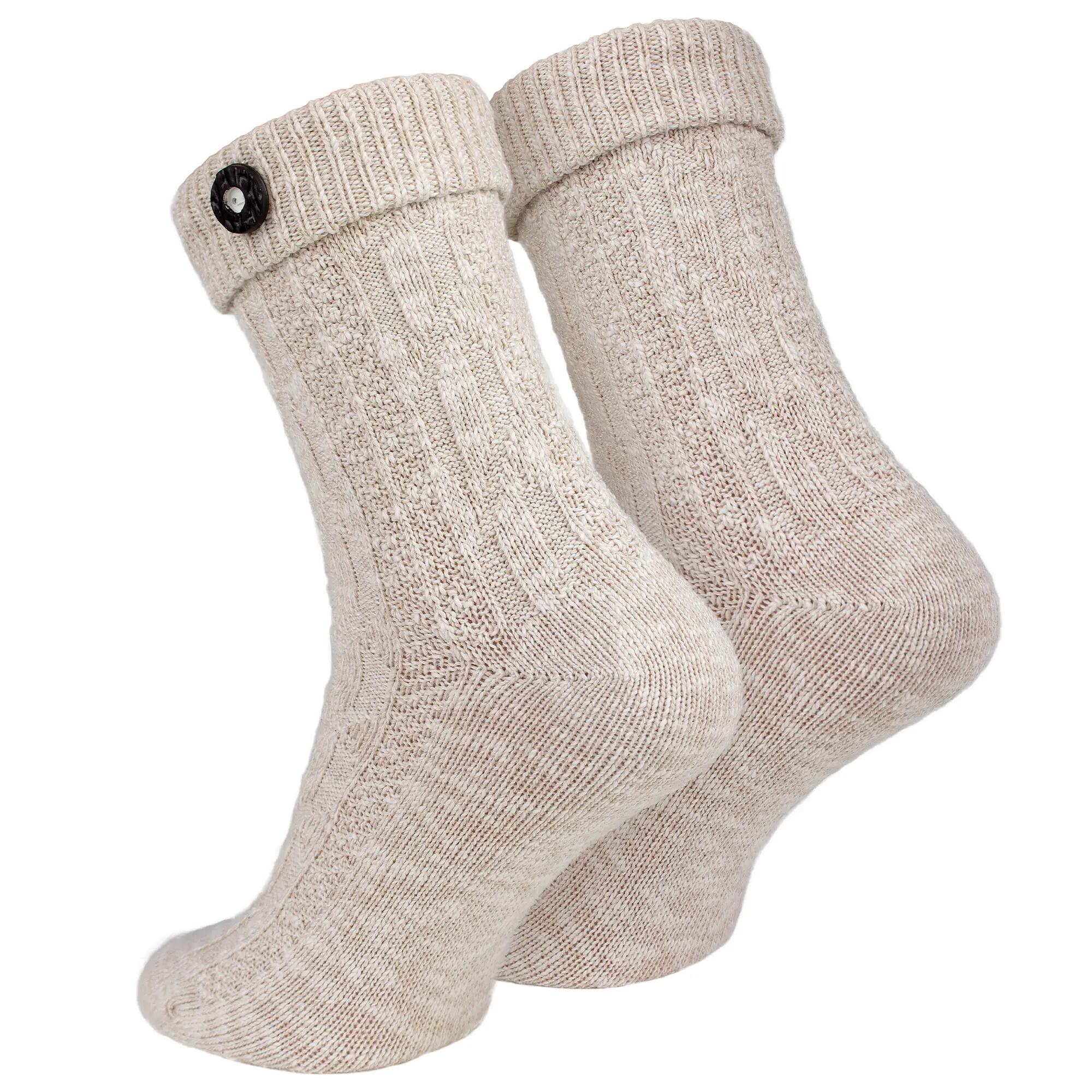 Trachtensocken mit Umschlagbund und Knopf für Damen und Herren 9/10