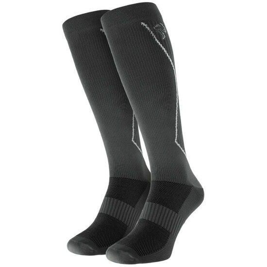 Sport chaussettes de course avec compression | Mi-bas | Femmes et hommes | Gris