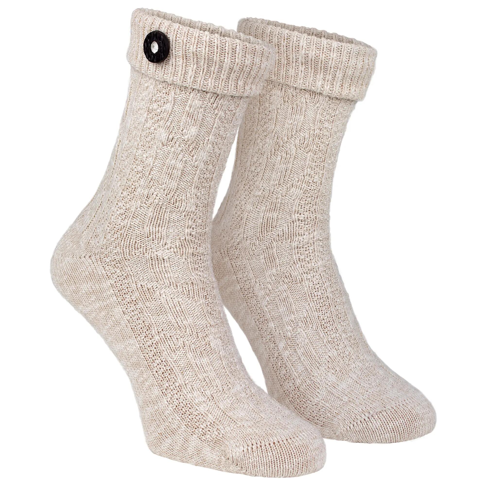 Trachtensocken mit Umschlagbund und Knopf für Damen und Herren 8/10